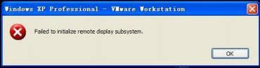 Failed to initialize remote display subsystem