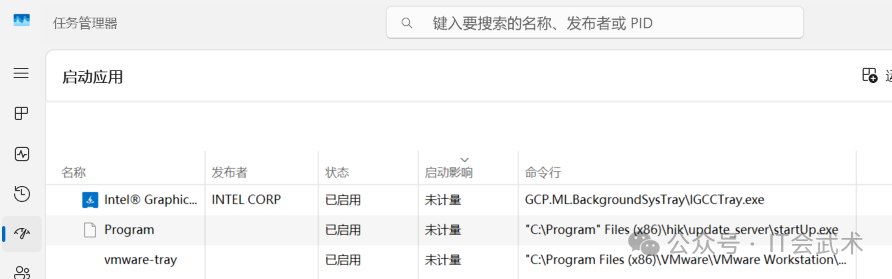 任务管理器启动项里的Program