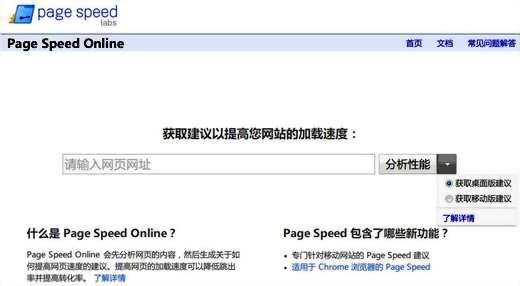 Google Page Speed Online